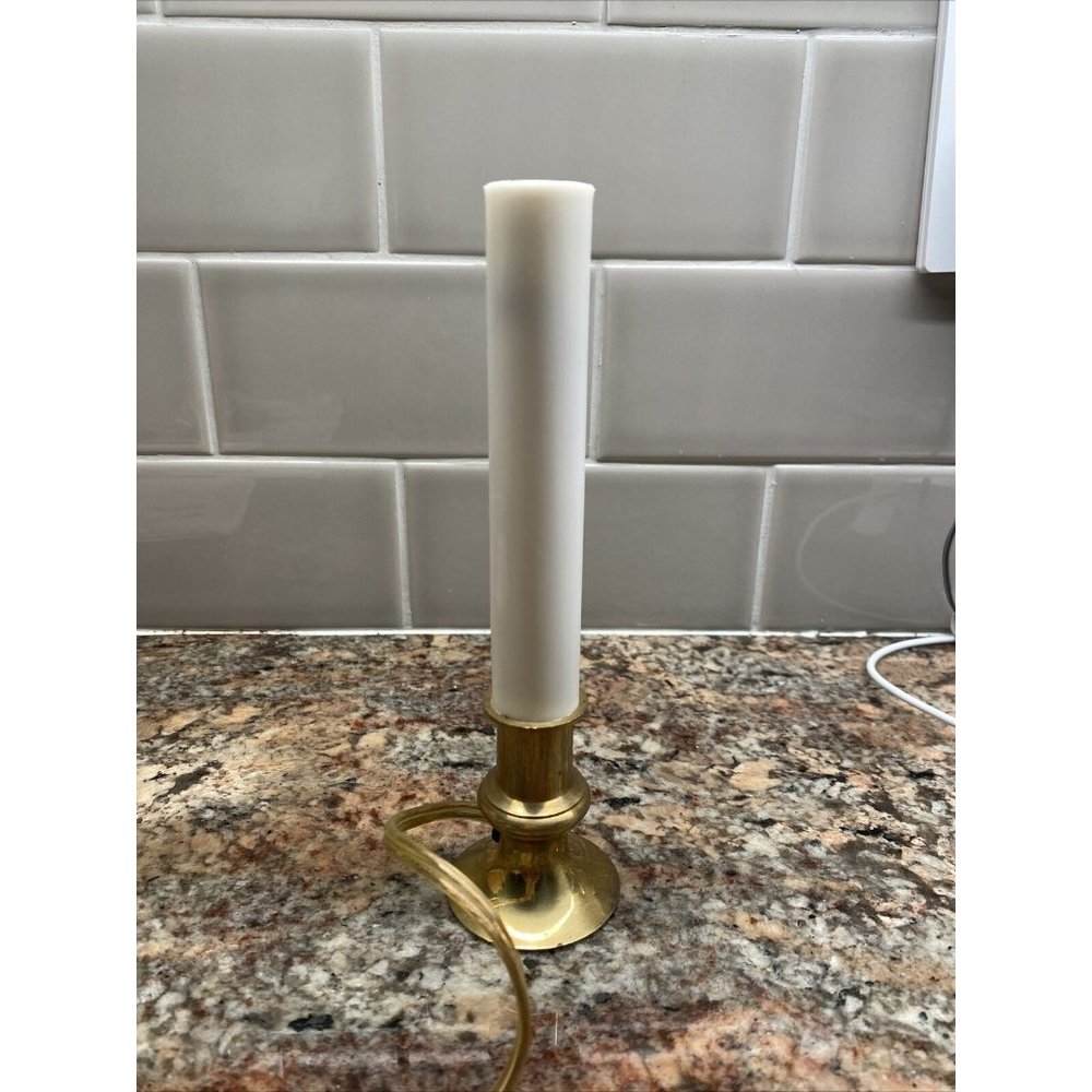 Vintage Solid Brass Electric Christmas Candle Window Decoration